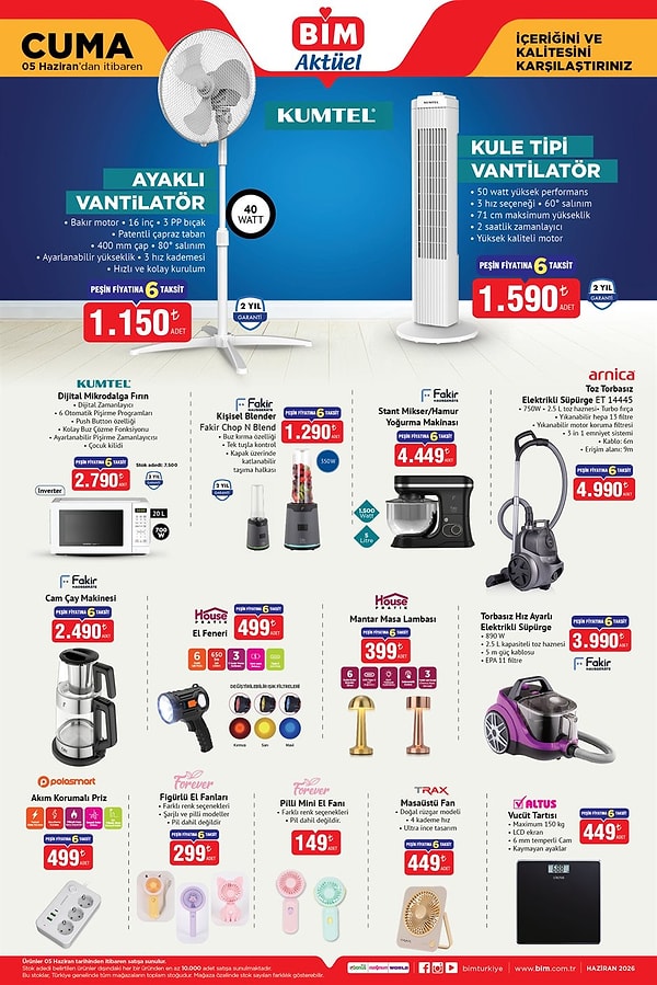 Kumtel Ayaklı Vantilatör 1.150 TL