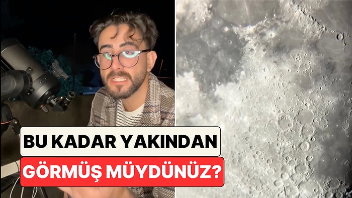 Hiç Bu Kadar Yakından Görmüş müydünüz? Bir İçerik Üreticisi Kendi Yaptığı Özel Mercekle Ay'ı İnceledi