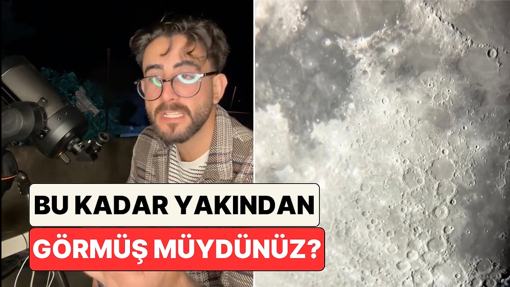 Hiç Bu Kadar Yakından Görmüş müydünüz? Bir İçerik Üreticisi Kendi Yaptığı Özel Mercekle Ay'ı İnceledi