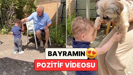 Bayram Sabahı Köpeğinin de Elini Öpmeyi İhmal Etmeyen Miniğin İç Isıtan Anları
