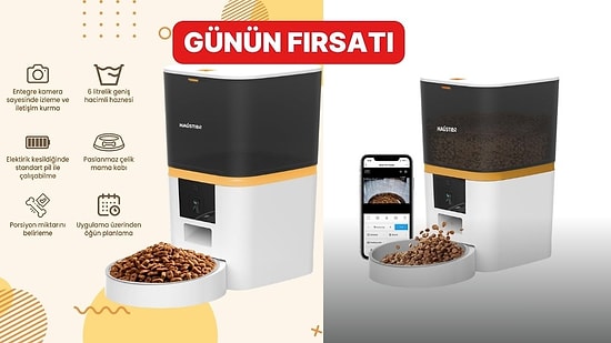 Günün Fırsatı: Gece Görüşlü Akıllı Otomatik Kedi Mama Kabı İndirimde