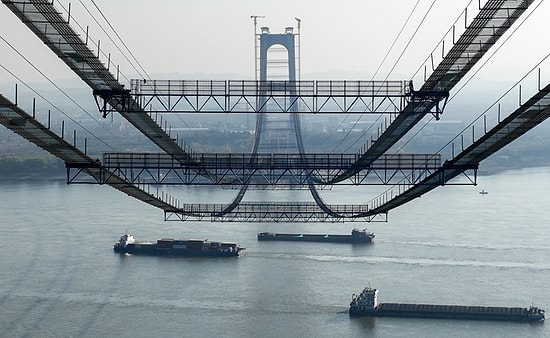 Final Stages for the Mega Bridge With 6 Upper and 4 Lower Lanes To Connect Two Cities