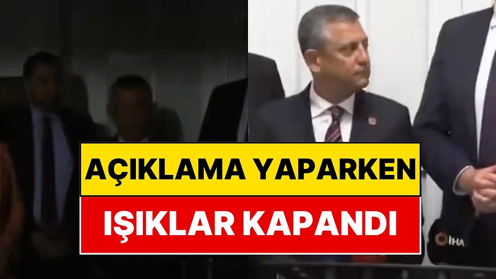Destek İçin Geldiler, Açıklama Yaparken Işıklar Bir Anda Kapanınca Özgür Özel Şaşkınlığa Uğradı