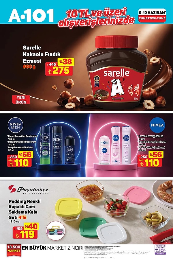 10 TL ve üzeri alışverişlerde;