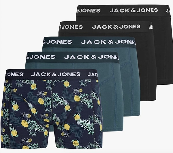 Jack&Jones limon desenli 5'li paket erkek pamuklu boxer seti 1.390 TL yerine %39 indirimle 844 TL!