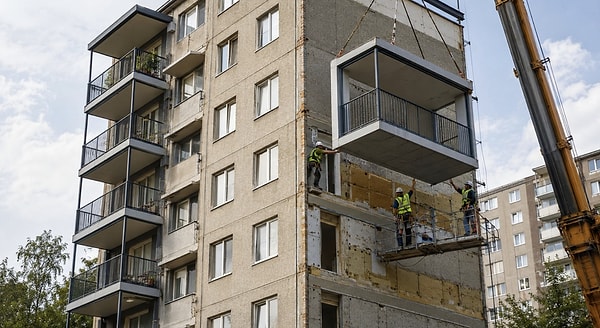 The most captivating and practical aspect of this method is that families are not obliged to vacate their apartments during the construction period.