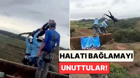 Akılalmaz İhmal İhmal: Bungee Jumping Yapan Kadının Halatını Bağlamayı Unutup Boşluğa Bıraktılar!