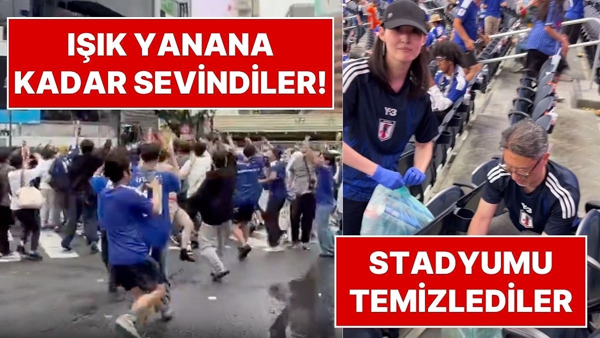 Dünya Kupası'nda Japonlar Yine Şaşırtmadı: Tribünde Çöp Topladılar, Sokakta Işık Yanana Kadar Sevindiler!
