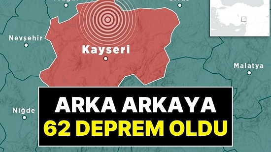 Kayseri'de Gece Yarısı Deprem Mesaisi: Peş Peşe 62 Deprem Oldu, AFAD Son Deprem Verilerini Paylaştı