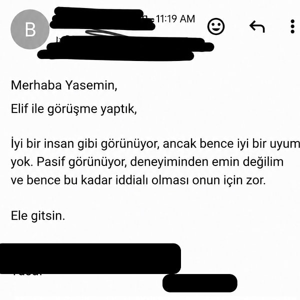 Kurumsal yazışma kurallarının ihlal edildiği e-postada aday hakkında çelişkili ve sert ifadeler yer aldı