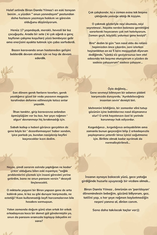 Aybüke Pusat'ın neden Halef'ten ayrıldığına dair veda paylaşımında açıklama yapan oyuncu Veda Yurtsever, bu kez de Biran Damla Yılmaz'a destek oldu.