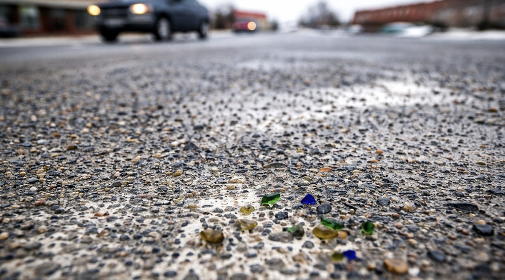 A New Era in Road Construction: Making Asphalt From Broken Glass Bottles