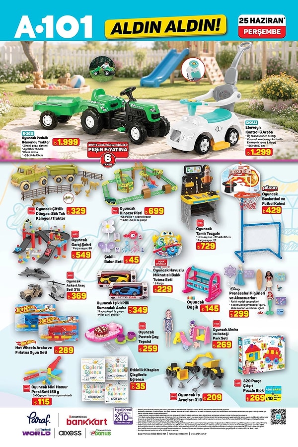 Oyuncak Pedallı Römorklu Traktör 1.999 TL