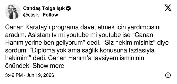 Candaş Tolga Işık’ın paylaşımı 👇