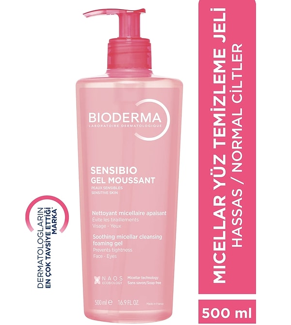 Hassas ve normal ciltlerin günlük temizlik ihtiyacını karşılayan Bioderma Sensibio temizleme jeli büyük boyuyla en çok satanlarda!