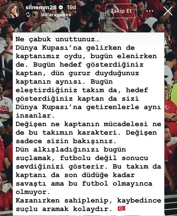 Sinem Çalhanoğlu’nun paylaşımı