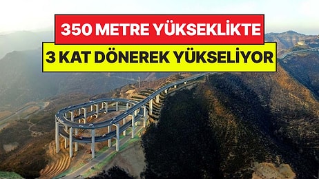 Dağın Üstünde 3 Kat Dönerek Yükseliyor: Dev Viyadük 350 Metreyi Spiral Şekilde Aşıyor
