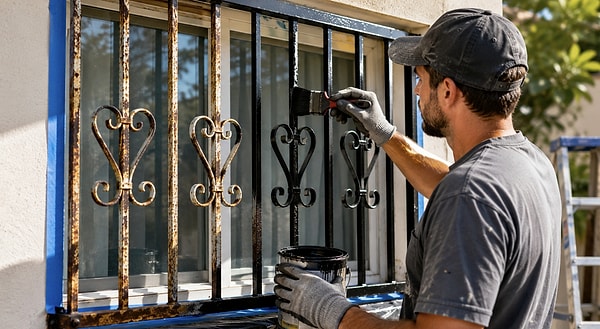 The rust on the window bars brings about more than just a sense of visual neglect; it also introduces serious security risks.