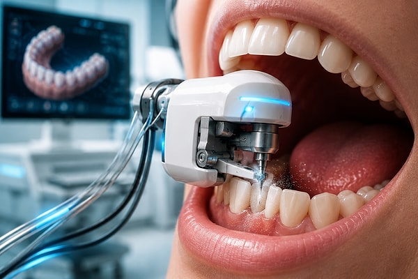 Henüz üzerinde konum ölçen bir sensör bulunmamasına rağmen robot, sentetik reçine ve gerçek diş minesine benzeyen seramik modeller üzerinde test edildi.