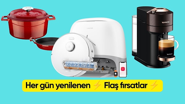 Her gün yenilenen flaş fırsatlar kapsamında mutfakta ve temizlikte hayatı kolaylaştıran popüler ürünler indirimler!