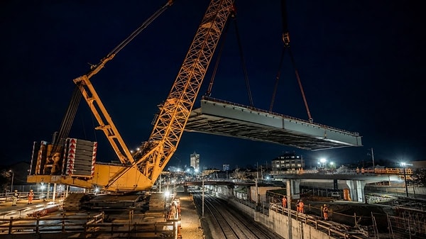 They Put a 255-Ton Bridge in Place While the City Slept