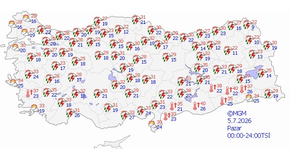 Pazar günü 66 kentte sağanak yağış bekleniyor.