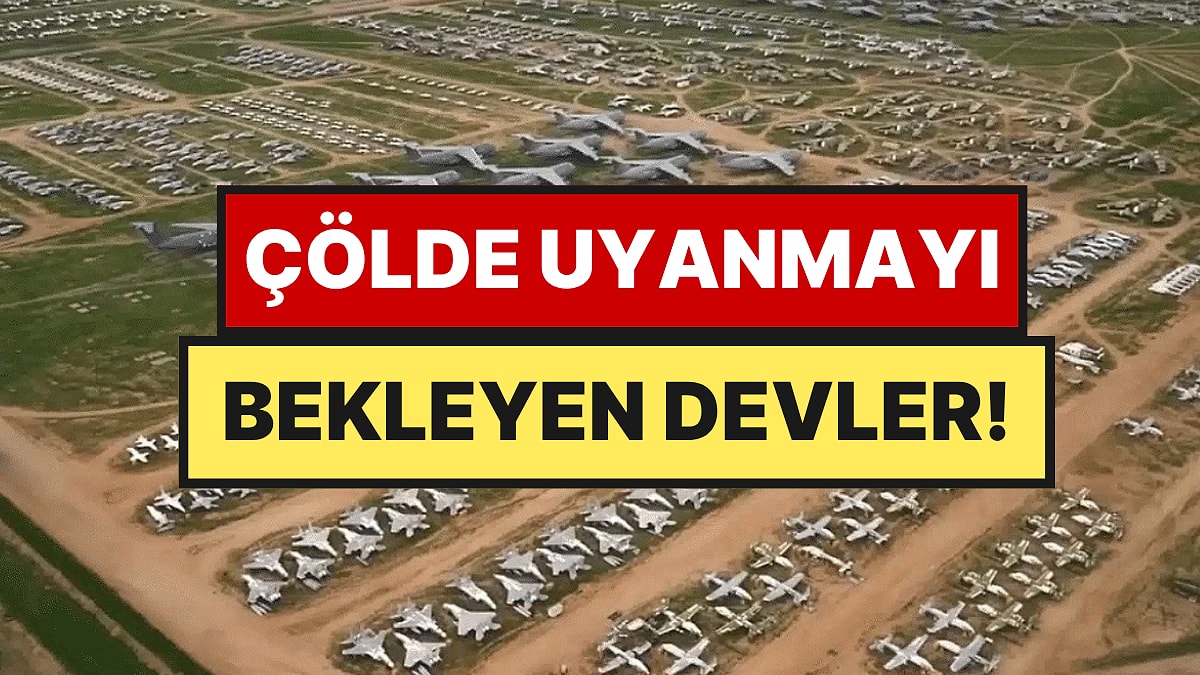Çölün Ortasında Binlerce Savaş Uçağı Sıra Sıra Dizildi