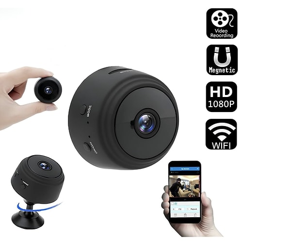 Minimalist tasarımı sayesinde dilediğiniz her yere kolayca gizleyebileceğiniz bu mini kamera, hareket algılama ve dönebilen lens yapısıyla evinizin güvenliğini uzaktan da olsa kontrol altında tutmanızı sağlıyor.