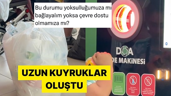 Atık Başına 1 TL Veren Makinelerin Önünde Oluşan Kuyruk Sosyal Medya Gündeminde