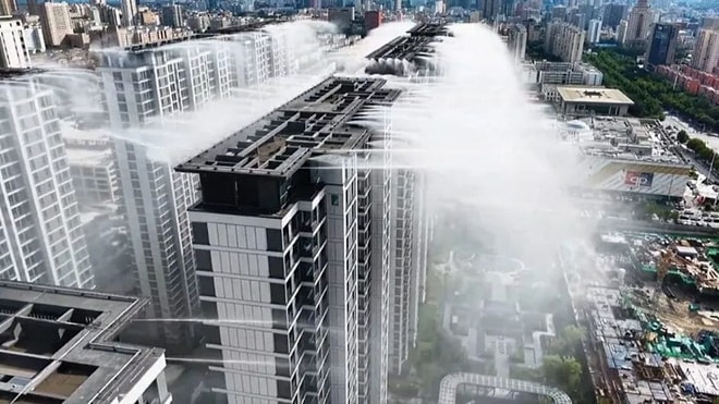 A Mist System Was Installed to Cool Buildings During Extreme Heat