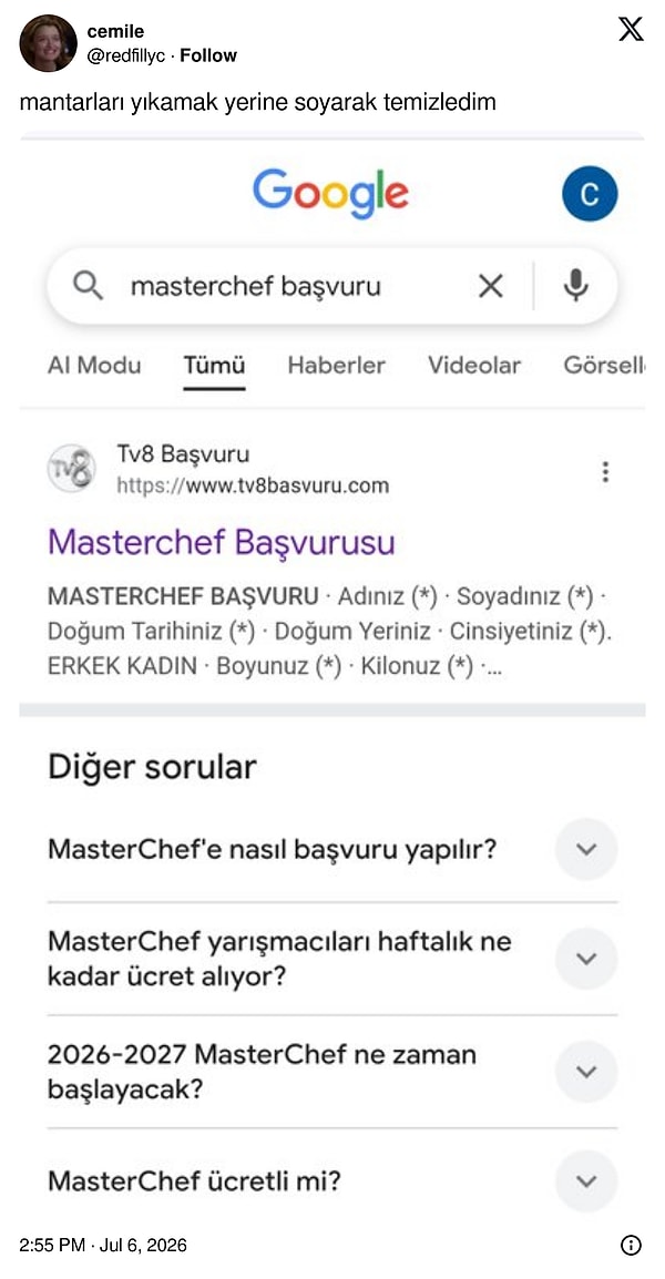 İlk elemeyi geçtin.