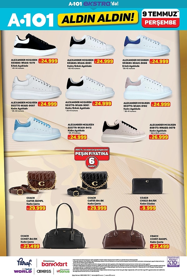 Alexander McQueen Sneaker ve Coach Çanta Çeşitleri