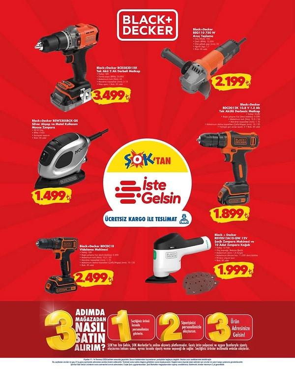 Black+Decker BCD383D1XK Tek Akü 2 Ah Darbeli Matkap 18V 3.499 TL
