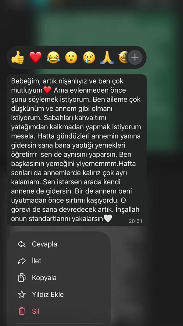 Çok konuşulan mesaj ise şu şekildeydi: