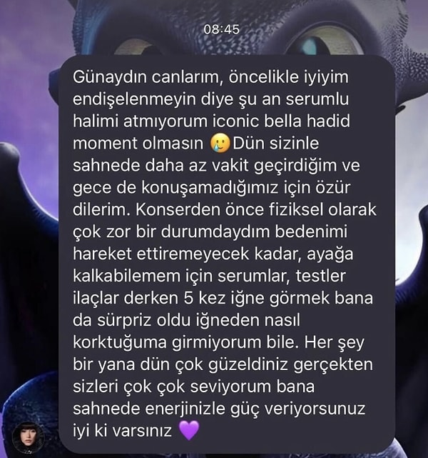 Kuliste sağlık ekipleri tarafından ilk müdahalesi yapılan Hilal, doktorların kontrolünün ardından yeniden sahneye döndü.