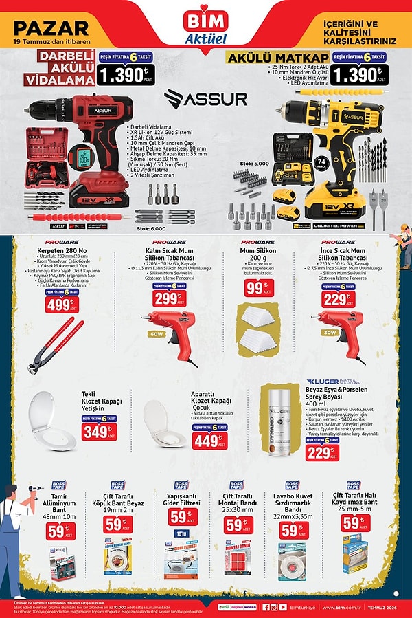 Assur Darbeli Akülü Vidalama 1.390 TL