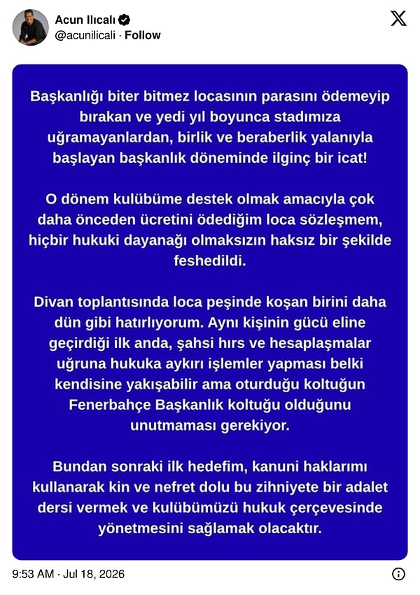 "Şahsi hırs ve hesaplaşmalar uğruna hukuka aykırı işlemler yapması... Kin ve nefret dolu bu zihniyete..."