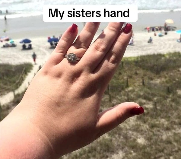 The woman described the situation, saying, "We were shocked when we realized he had repurposed the ring."