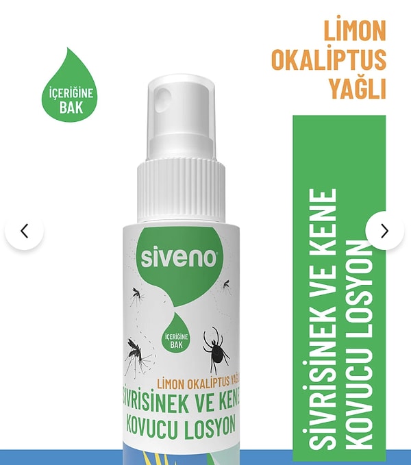 Siveno bitkisel sinek ve kene kovucu sprey seyahat boyu sepet indirimiyle 339,30 TL yerine 288,40 TL!