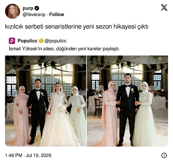 Düğün epey konuşuldu.