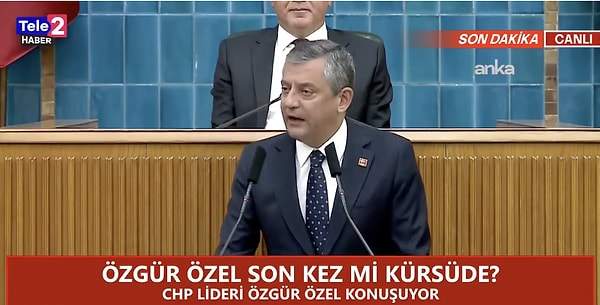 Özel CHP adına son kez kürsüdeydi.