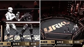 Historic Event in China: Humanoid Robots Fight Inside an MMA Cage for the First Time Ever!