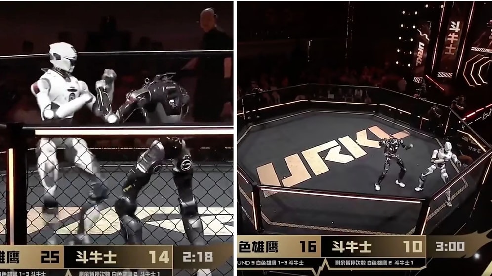 Historic Event in China: Humanoid Robots Fight Inside an MMA Cage for the First Time Ever!