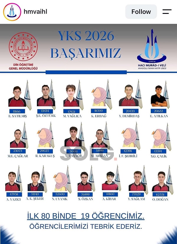 Sosyal medyada gündem olan afişte kız öğrencilerin fotoğraflarının olmaması sansür iddialarını beraberinde getirdi.