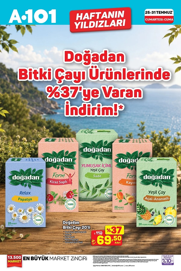 Doğadan bitki çayı ürünlerinde %37'ye varan indirim!