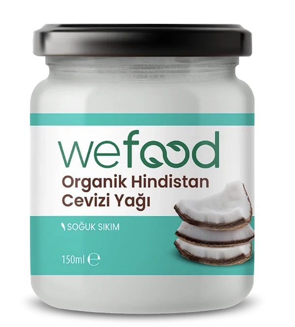 11. Wefood organik soğuk sıkım Hindistan cevizi yağı ''onedio'' koduyla ekstra %10 indirimli!