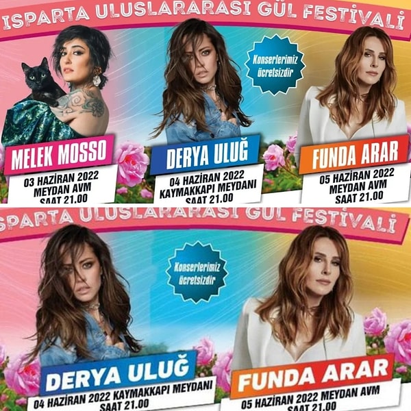 Melek Mosso konserinin iptal edilmesinin ardından festival programında yer alan Funda Arar ve Derya Uluğ'un konserlerini gerçekleştirip gerçekleştirmeyeceği günlerce tartışıldı.
