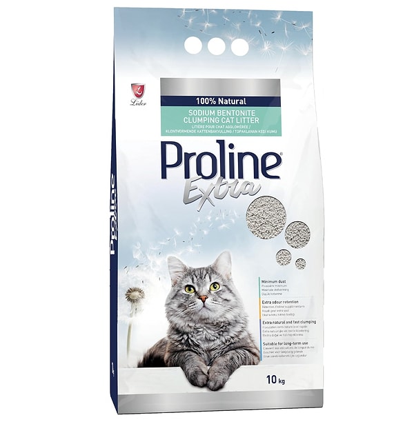Proline Extra gri bentonit topaklaşan kedi kumu %41 indirim fırsatıyla net 246,03 TL!