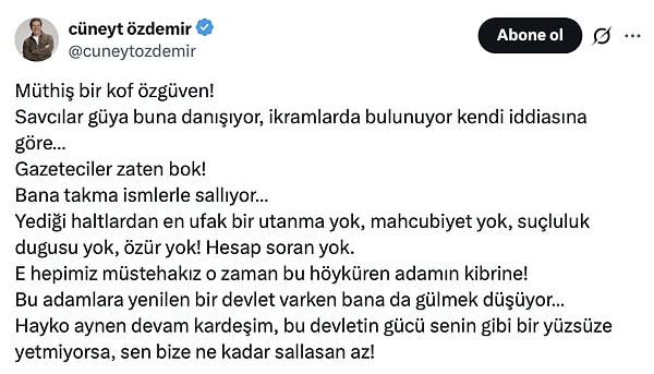 Bunun üzerine Cüneyt Özdemir de vitesi artırdı. Bakalım tartışmanın devamı gelecek mi?