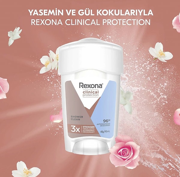 Rexona Clinical Protection Cream Shower Clean ter önleyici krem deodorant net 274,00 TL!